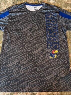 Kansas Jayhawks Pro Edge Shirt Size Large Color Grey and Blue